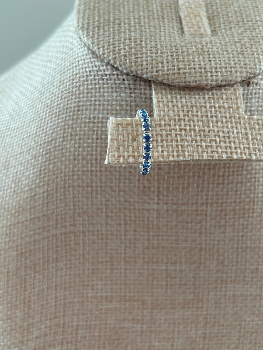 Elastic Silvertone and Blue Toe Ring